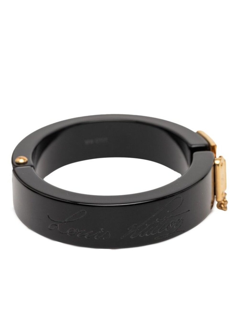 Louis Vuitton Lockme Bangle Bracelet Black Gold Plastic Plated - Picture 5 of 6